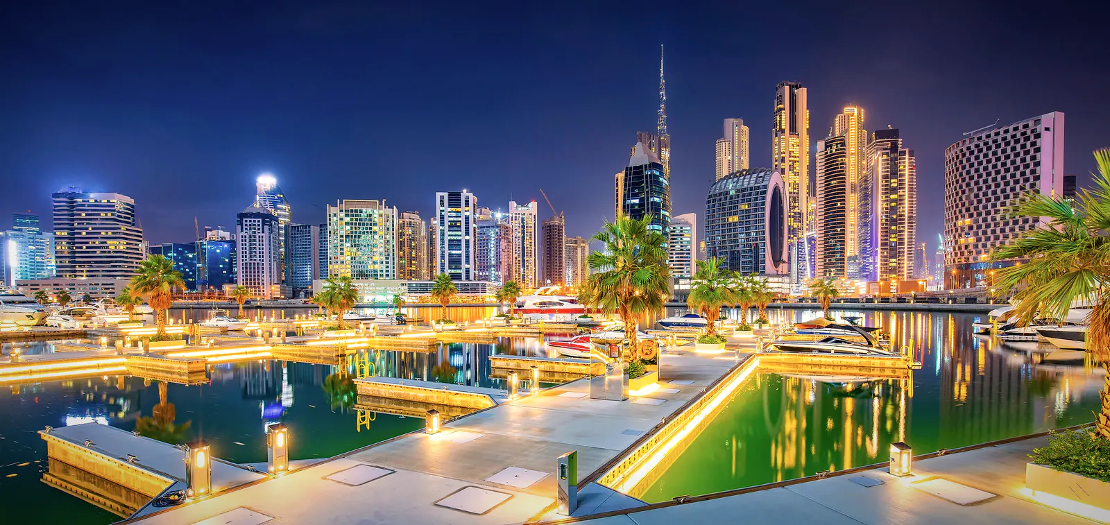 Business Bay at night