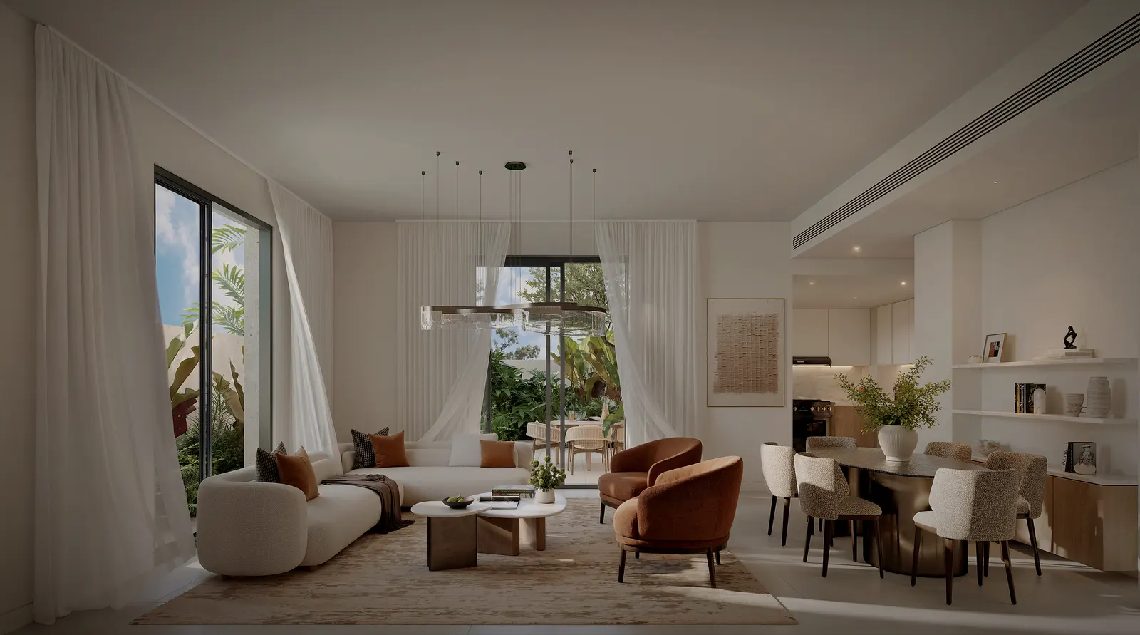 Al Ghadeer Gardens, render of a living room