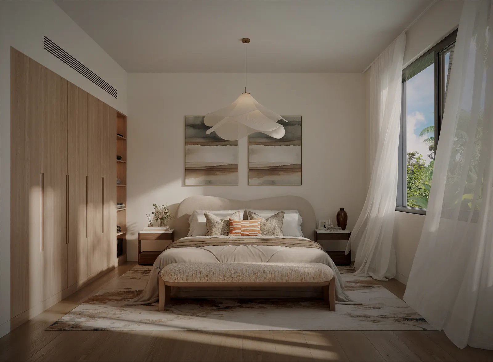 Al Ghadeer Gardens, render of a bedroom