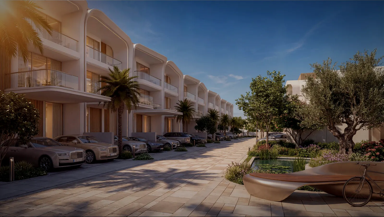 Greenz by Danube, render of a villa street
